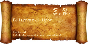 Bulyovszki Upor névjegykártya